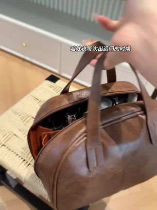 2025新款油蜡皮复古化妆包女大容量时尚高级感便携收纳包便携旅行#化妆包 #化妆收纳包 #收纳包 #化妆品收纳 #好物推荐