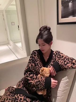 豹纹秋冬家居服#睡衣穿搭 #家居服套装 #睡衣家居服 #时尚穿搭时尚穿搭时尚 #居家服 @巨量千川