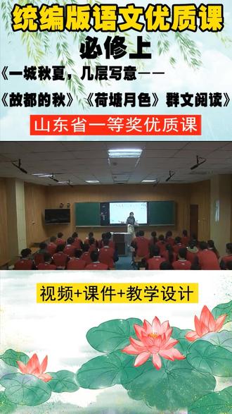 统编版语文必修上《一城秋夏,几层写意——《故都的秋》《荷塘月色》群文阅读》山东张老师市级优质课