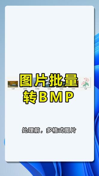 教你把多种图片批量转BMP 本视频演示在 Windows 11 电脑端,用批量处理工具把 AVIF、WEBP、PNG、JPEG、HEIC、GIF 等多种图片格式统一转换为 BMP 格式。适合整理素材、兼容旧软件、提交指定格式图片时使用。流程包括查看处理前文件、选择图片工具、进入图片转换为 BMP、添加文件并确认列表,最后检查处理后生成的 BMP 结果。 #图片批量转BMP,#多种图片转BMP,#WEBP转BMP,#HEIC转BMP,#AVIF转BMP,#PNG转BMP,#Windows图片格式转换 by:41163