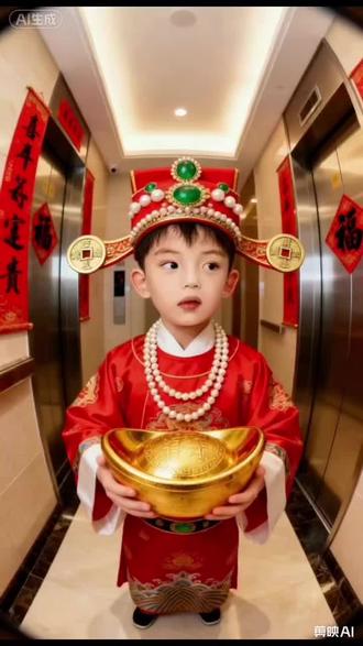 #ai超萌小财神来敲门 #萌宝送福来了 #五福临门财神爷 #福娃招财进宝 @抖+小助手