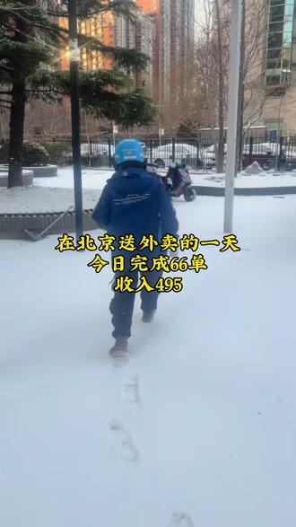 在北京送外卖的第1795天,炮哥在雪里打滚了😂,盒马鲜生 我是真的爱上你 #外卖小哥 #送外卖能赚多少钱 #vlog十亿流量扶持计划 #外卖