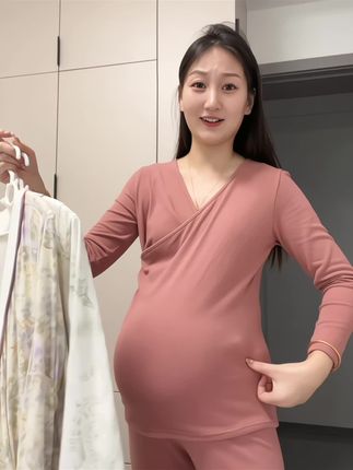 降温了,孕妇秋衣裤赶紧备起来啦!双面磨毛德绒面料,保暖又舒服,孕期坐月子产后哺乳期都能穿#孕妇秋衣秋裤 #孕妇秋衣秋裤套装