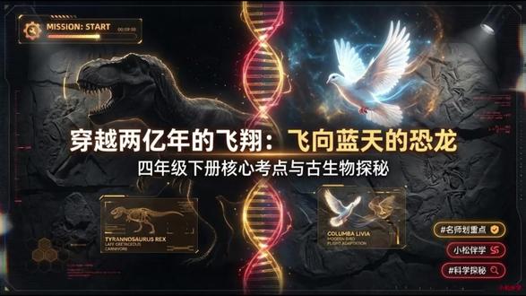 四年级语文下册第六课《飞向蓝天的恐龙》 #小学语文#课件#四年级语文 #抖音创作者激励计划#抖音万人粉丝扶持计划