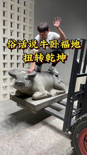 牛卧福地,牛转乾坤#牛 #牛转乾坤 #空间陈设 #庭院设计 #园林景观