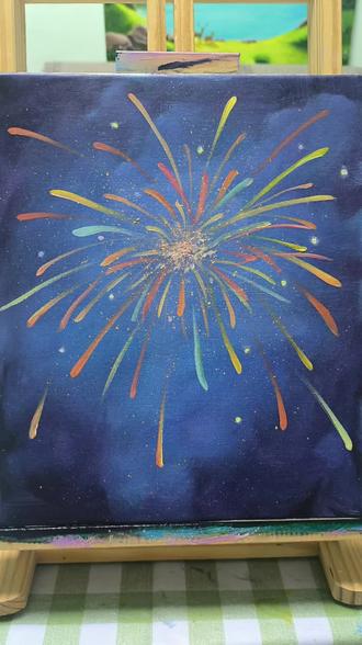 零基础系列之烟花 祝大家元旦快乐!#零基础学画画。