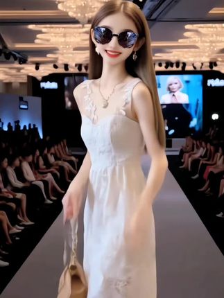 【冷艳繁花】轻奢重工网纱拼蕾丝连衣裙千金风名媛气质礼服长裙9597#小贵但包出片的连衣裙分享 #夏日轻氧感穿搭给视觉降降温 #旅游穿搭主打一个漂亮 #夏日fitcheck卷起来了 #用张元英进行曲打开初恋风穿搭