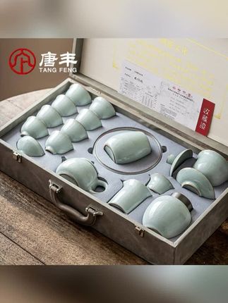 #唐丰青瓷茶具 #功夫茶具套装 #陶瓷收藏茶具 #复古茶具礼盒 #唐丰茶具推荐