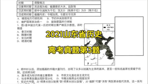2021山东省历史高考真题第3题#高考历史题型分析 #历史 #2024高考 #山东高考 #高三一轮复习