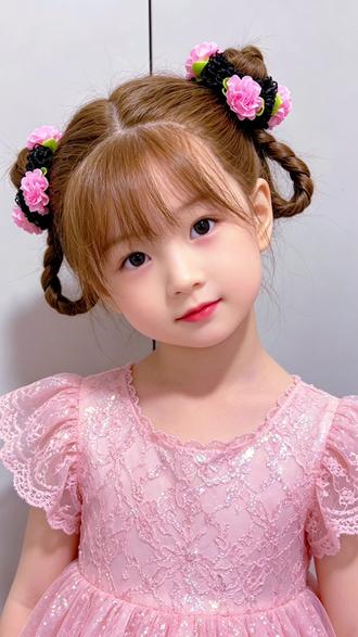 又是一款古风丸子头发型,真的太美了#儿童编发#丸子头