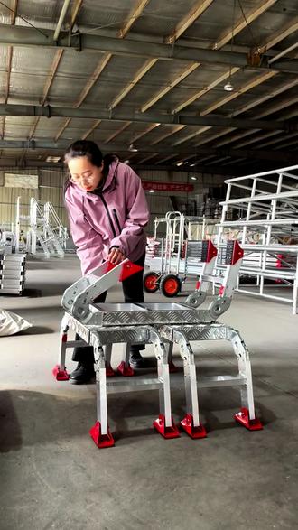 铝合金折叠马凳—外观精巧、方便携带 #铝合金马凳 #铝合金梯子 #铝合金梯子厂家 #折叠马凳 #工程制造