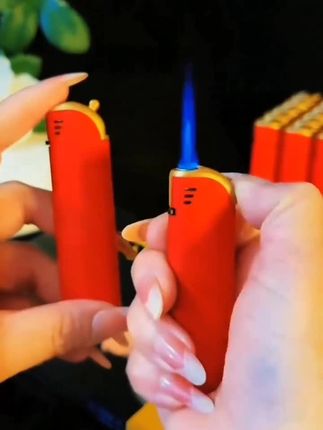 (2025新款)创意金属防风蓝火焰打火机可充气定制定做#打火机#奇葩打火机@D0U+小肋手