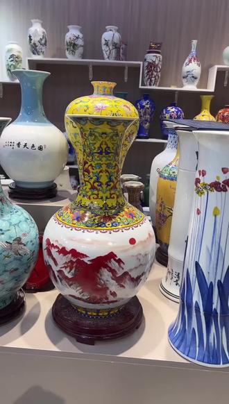 中式客厅必备!这款陶瓷花瓶让玄关瞬间高级感爆棚