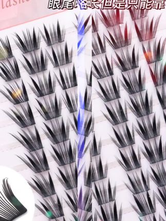 蛇系小信子假睫毛轻奢嫁接感新品国风单簇浓密仿真分段上镜纯野女