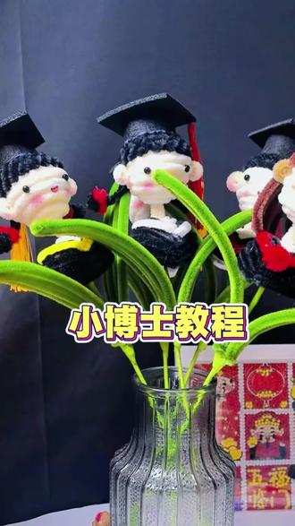 小博士教程 博士教程来啦,快来做#手工娃娃玩偶 #手工 #手工diy #毕业手工礼物