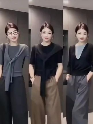 萱贝纯2025早秋新款时尚高腰显瘦休闲裤八分直筒奶奶裤瘦版阔腿裤 #阔腿裤 #高腰显瘦休闲裤 #早秋新款 #直筒奶奶裤 #八分裤
