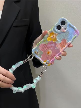 油画花朵手机壳+手提绳#油画花手机壳#创意手机壳#可斜挎手机壳#创意手机壳#小众手机壳