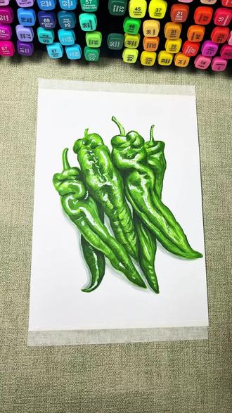 治愈手绘|挑战7支笔画螺丝椒
#跟着抖音学画画 #绘画教程 #零基础学画画 #马克笔手绘 #马克笔绘画