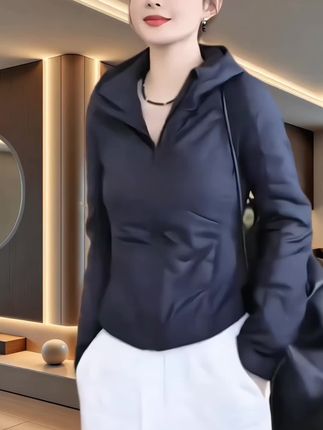 2025新款夹棉连帽短外套女修身气质小个子洋气轻薄夹克小棉袄#夹克小棉袄 #时髦穿搭 #保暖又时尚 #穿出自己的风格 #穿出自信穿出美丽