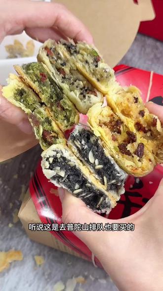 去普陀山必买的观音饼现在线上终于也能买到了,皮薄馅大每一口超丰富#普陀山特产 #观音饼 #点心 #素饼