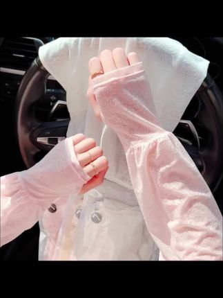 温柔仙女风蕾丝防晒冰袖薄款开车防晒宽松护袖女冰丝袖套夏心馨秀#仙女必备 #防晒冰袖 #强烈推荐 #穿搭 #手控