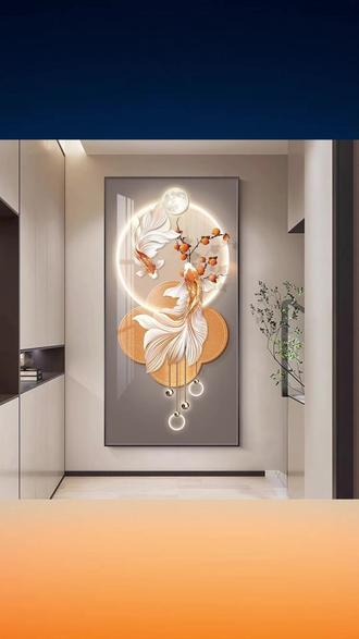 走廊进门现代玄关入户装饰画挂画客厅轻奢福字壁画简约竖版过道 #现代玄关福字画 #轻奢竖版过道画 #客厅入户装饰画 #走廊进门挂画 #简约壁画