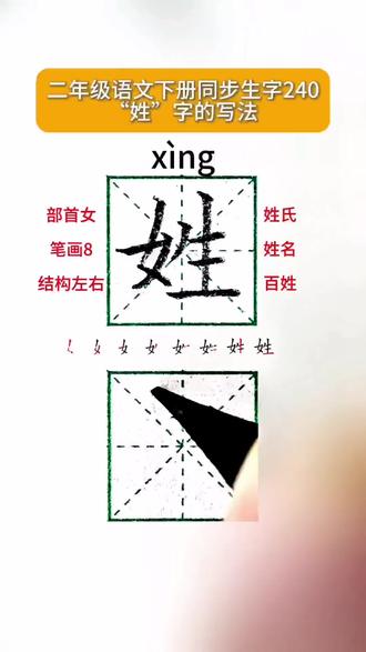 硬笔练字教程百姓的“姓” 小学二年级语文下册同步生字“姓”字规范字正确书写技巧 #写字是一种生活 #练字技巧分享 #每日练字打卡 #分享我的练字日常 #汉字拆解技巧