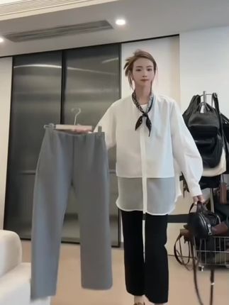 #百搭裤子  #休闲裤 #通勤裤子 版型绝绝子~欧货松紧腰显瘦休闲裤女2025时尚气质通勤百搭九分裤