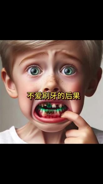 画一个不想刷牙的小孩
