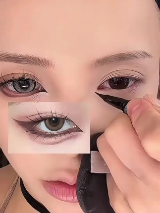一镜到底改变眼型,胶笔拯救手抖手残党,防水防汗防晕染#美妆#化妆技巧 #vlog百亿流量扶持