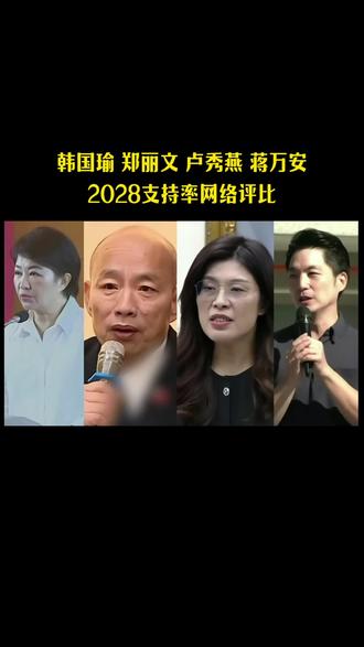 韩国瑜郑丽文卢秀燕蒋万安2028支持率评比 #台湾