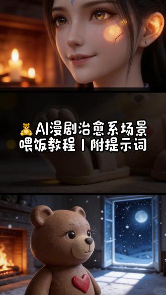 🧸AI漫剧治愈系场景喂饭教程丨附提示词 老规矩,所有的案例和提示词我都总结好啦,吱一声拿走!#分镜头脚本#ai短片#动漫#AI漫剧#提示词