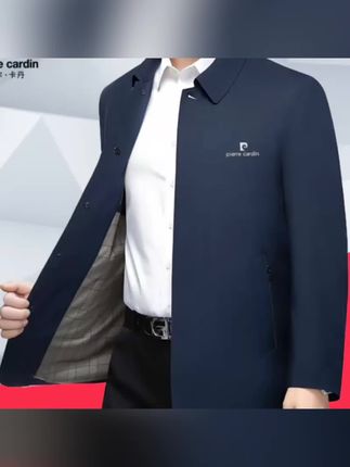 皮尔卡丹春秋新款休闲男士翻领夹克中年商务修身行政干部爸爸外套#翻领夹克外套 #商务夹克外套 #男士神仙单品