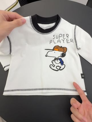 这也太百搭太洋气了!纯棉面料巨舒服,单穿打底都好好看#纯棉长袖t恤 #百搭上衣 #打底衫#百搭t恤 #萌娃穿搭