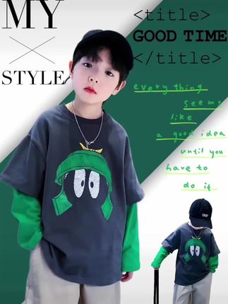 #男生穿搭 #潮童必备 男童长袖T恤衫#视频同款在商品橱窗 #