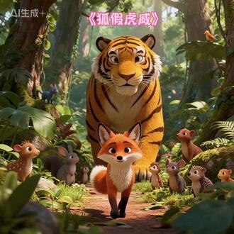 儿童睡前故事《狐假虎威》,儿童早教故事。#儿童故事#睡前故事