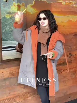 2025秋冬休闲宽松遮肉百搭撞色连帽拼接大口袋加棉保暖双面穿棉衣#高级感穿搭 #洋气减龄