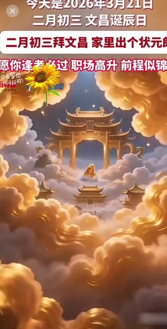 ㊗️今天是2026年3月21日 二月初三 文昌诞辰 二月初三拜文昌 逢考必过 职场高升 前程似锦! 🙏🙏🙏🌸
