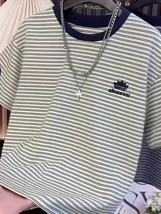 男童百搭条纹短袖T恤 上身时尚洋气耐脏耐看特别好看 婆婆都说好看显白呢 #好物推荐🔥 #儿童短袖 #童装 #谁穿谁好看系列 #潮流穿搭