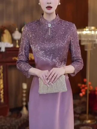 礼服裙平时可穿生日宴会聚会年轻妈妈高端婚礼刺绣高定连衣裙#礼服裙推荐#高端品质 #高定礼服