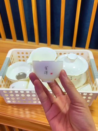 德化羊脂玉高档舍得茶具套装经典茶具套装#茶具#茶具套装#好物推荐#泡茶