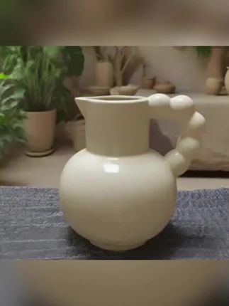 法式陶瓷奶壶提手花瓶高颜值插花水养客厅摆件装饰品干花鲜花水培#摆件 #装饰品 #花瓶摆件 #花瓶 #花瓶推荐