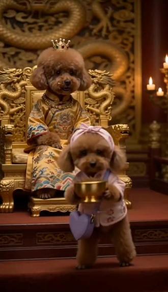 泰迪宫斗戏太上头!AI生成的龙椅场面绝了~👑🐶 #AI精彩宫斗大戏 #抖音ai创作 #