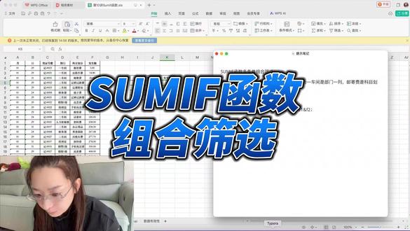 Excel的SUMIF函数的组合筛选 #excel #excel函数与公式 #办公技巧 #日常记录