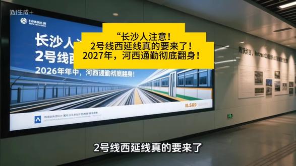 “长沙人注意!2号线西延线真的要来了!2026年年中,河西通勤彻底翻身!”#长沙地铁2号线 #长沙 #长沙高铁西站 #长沙地铁