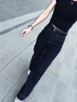 #休闲牛仔裤 #显高显瘦显腿长 #秋季不露腿穿搭 #梨形身材穿搭 #谁穿谁好看系列