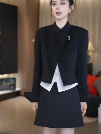 高级羊毛中式立领百搭短西服外套#高级感穿搭 #时尚 #新款上新