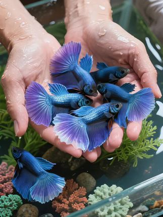 冰蓝孔雀鱼|缸中“清凉小烟花” 冰蓝鳞嵌银闪,尾展如蓝雾烟花;游姿轻似飘带,群游即成流动星河。皮实耐养,水温微变也安稳,新手易上手。追食灵动、观游解压,这抹冰蓝超适配鱼缸~  #冰蓝孔雀鱼 #观赏鱼 #孔雀鱼 #养鱼日记 #养鱼