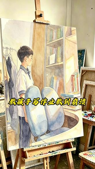 妈妈辅导孩子崩溃到歇斯底里 #我想送你一首诗 #崩溃就在一瞬间 #辅导作业 #崩溃 #画一个故事