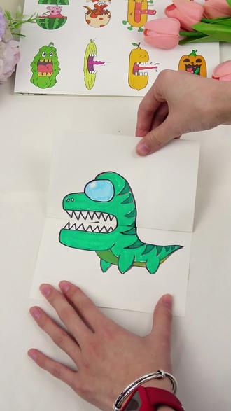 寒假有这个,跟无聊说再见吧 #折叠画 #画画 #儿童绘画 #创意绘画